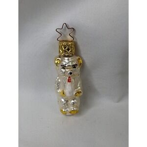 Christmas Glass Ornament Baby Bear 2.25 Inch Germany Inge Glas Old World #2